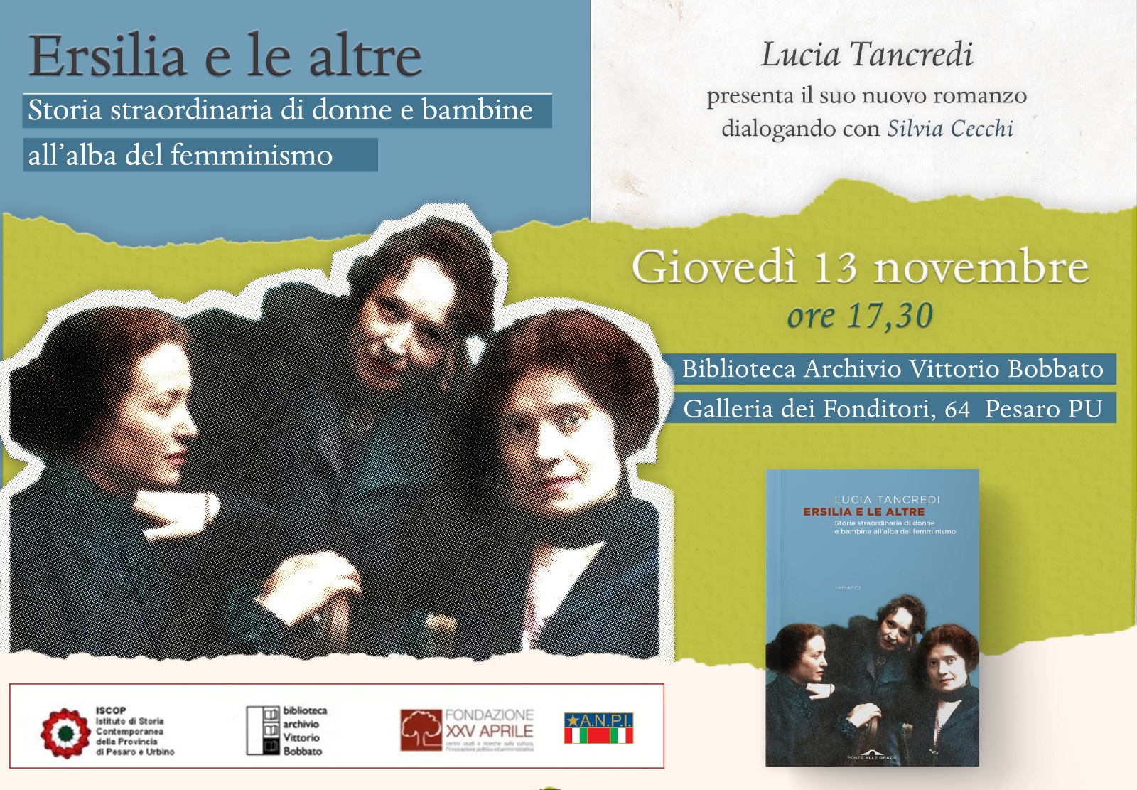 Presentazione dell’ultimo romanzo di Lucia Tancredi ” Ersilia e le altre”, bibioteca Boabbato 13.11.2025